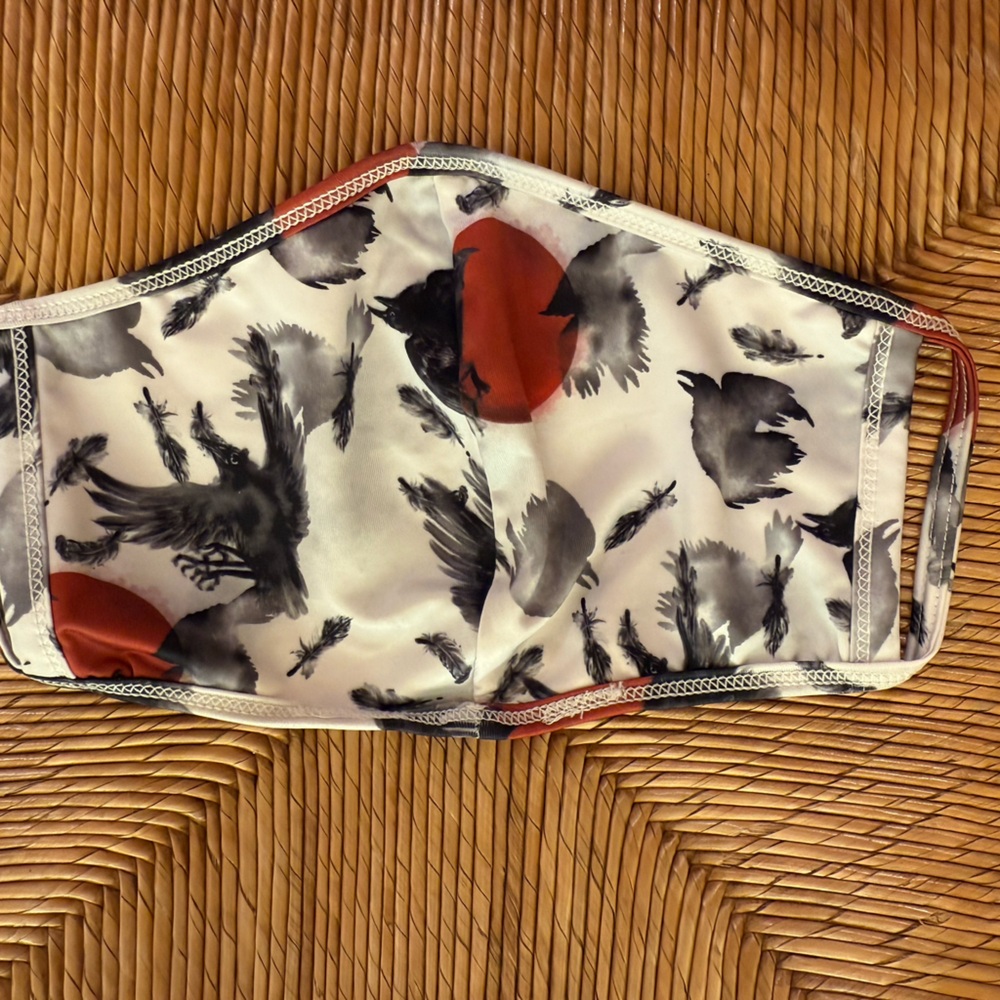 Iron Yokai Bird white black red mask #yoga #japan #mask #gym